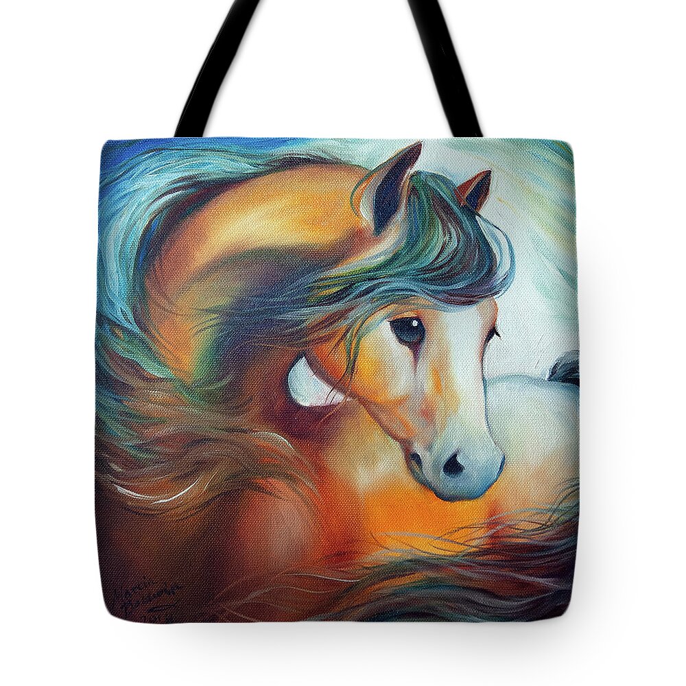 Horse Tote Bag featuring the painting WENDY my HORSE by Marcia Baldwin