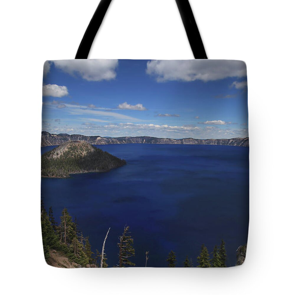 Crater Lake Tote Bag featuring the photograph We're On Our Way by Laurie Search