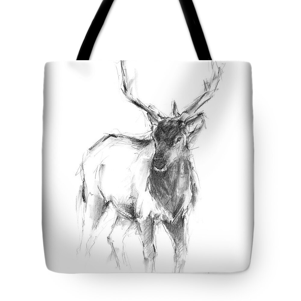 Western+moose Tote Bag featuring the painting Western Animal Sketch II by Ethan Harper