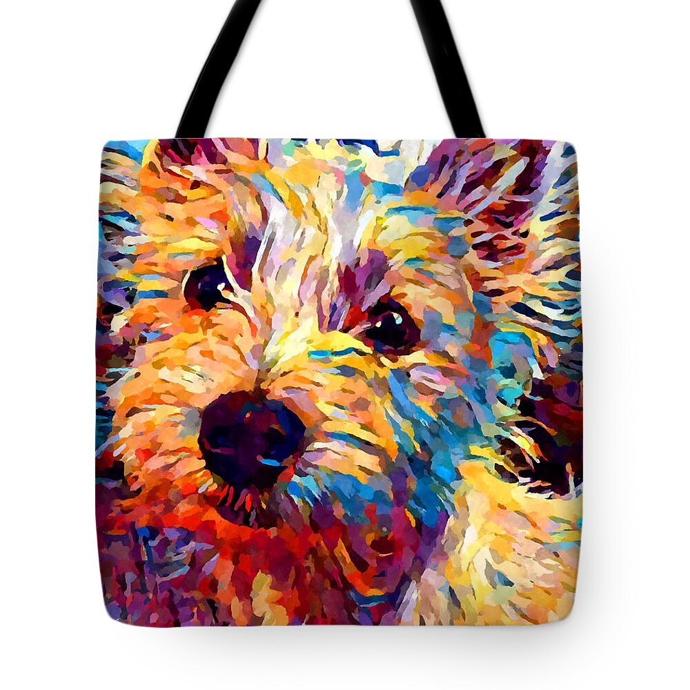 Dog Tote Bag featuring the painting Westie 2 by Chris Butler