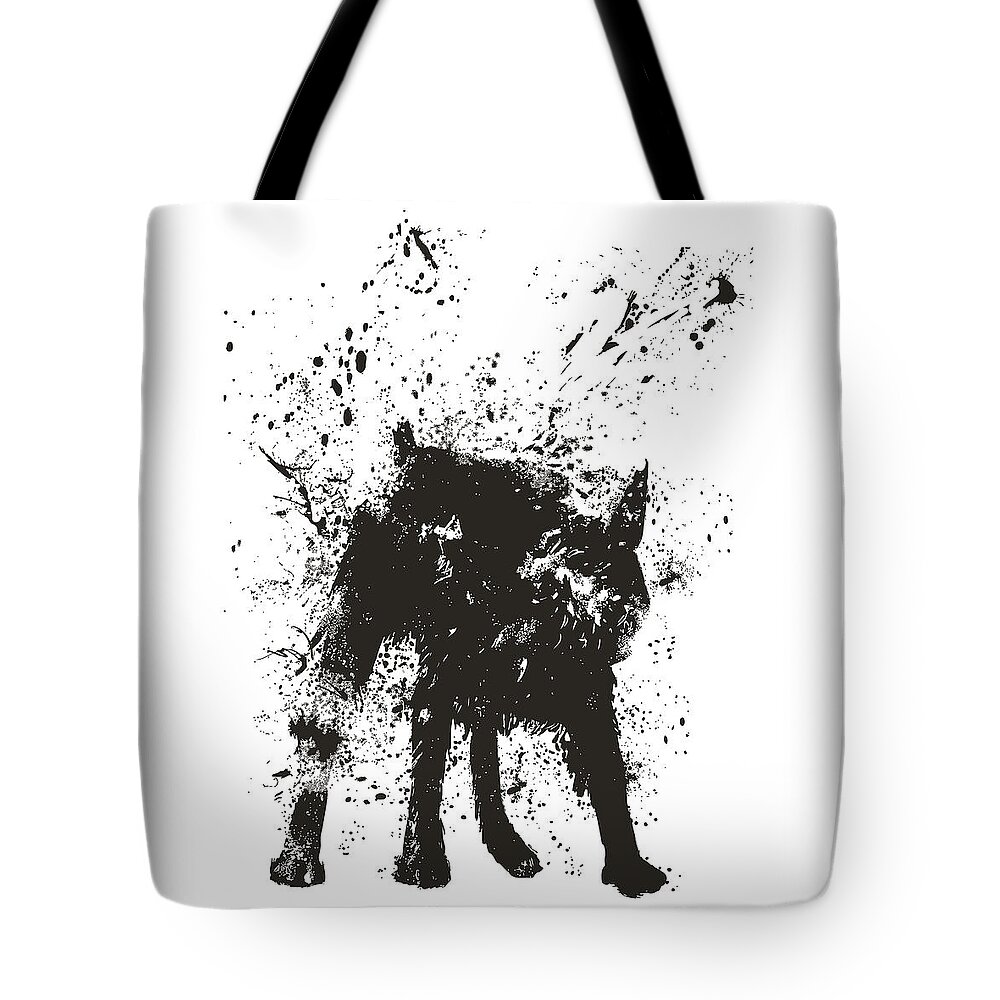 Dog Tote Bag featuring the painting Wet dog by Balazs Solti