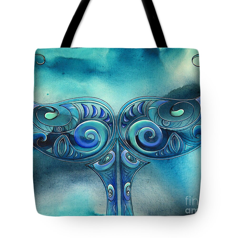  Tote Bag featuring the painting Whale Tail by Reina Cottier
