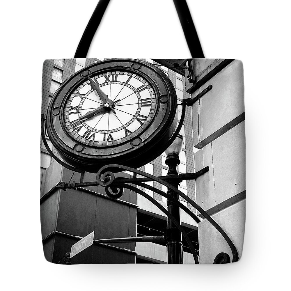Clock Tote Bag featuring the photograph What Time Is It by Jill Love