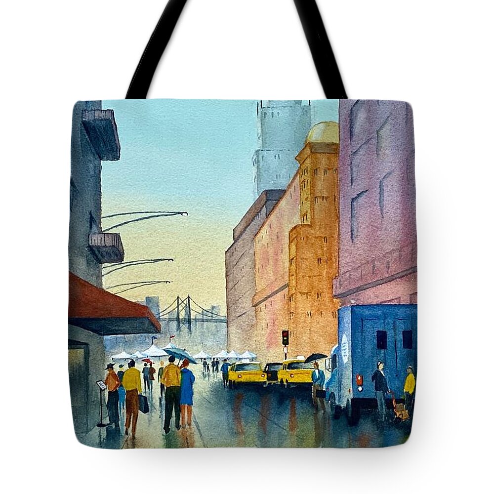 City Tote Bag featuring the painting What's Goin' On? by Joseph Burger