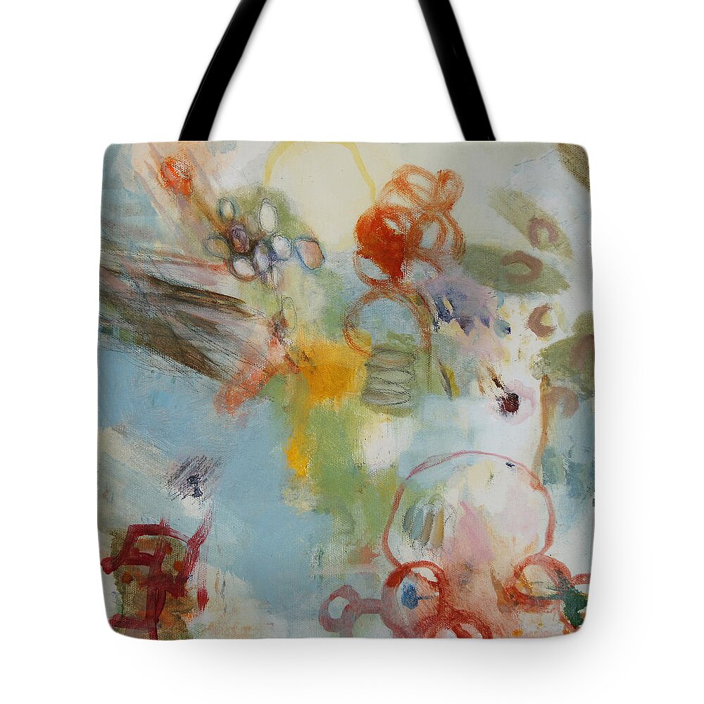 Abstract Tote Bag featuring the painting Early Morning Whimsy by Janet Zoya