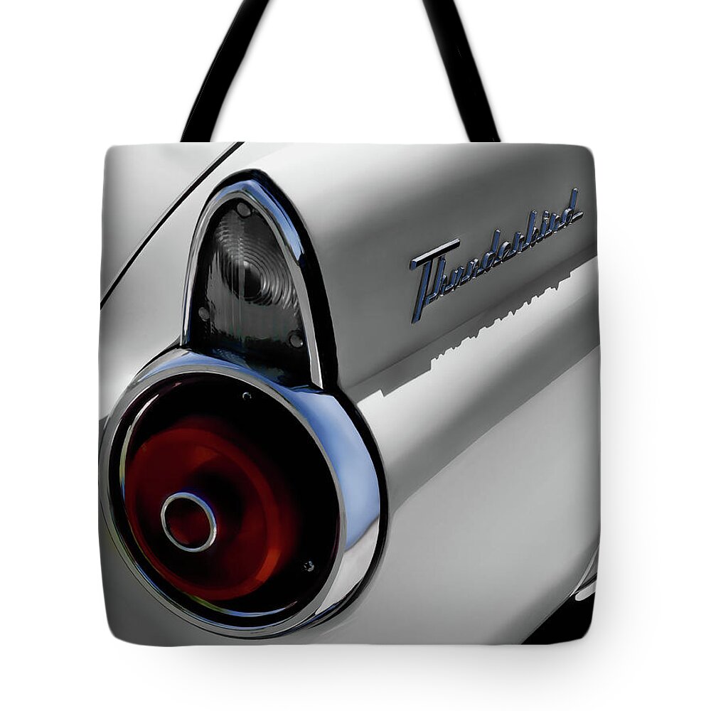 Thunderbird Tote Bag featuring the digital art 1955 T-Bird by Douglas Pittman