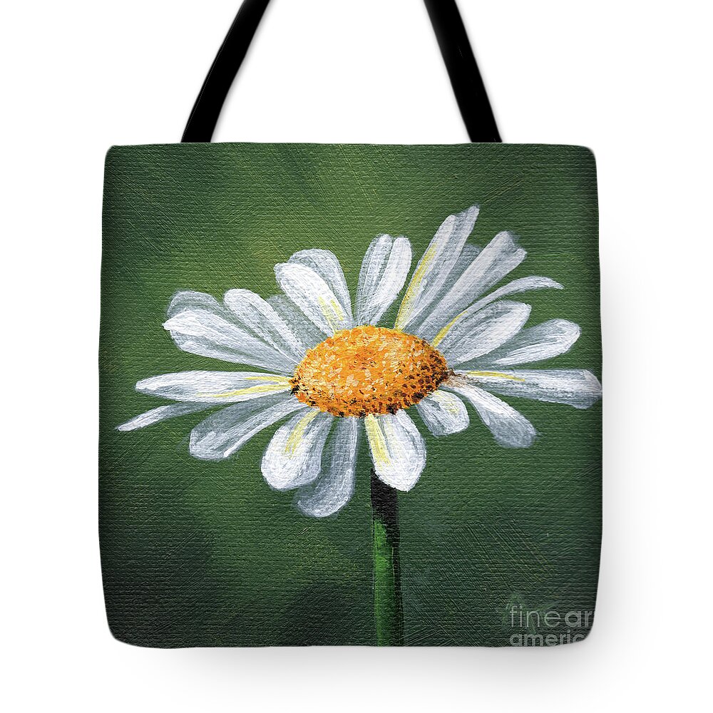 White Daisy Tote Bag by Annie Troe - Pixels
