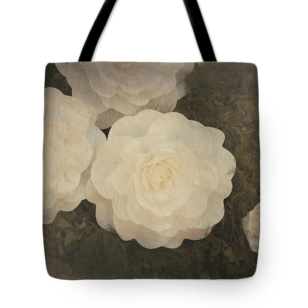 Outdoors Tote Bag featuring the photograph White Roses by Silvia Marcoschamer
