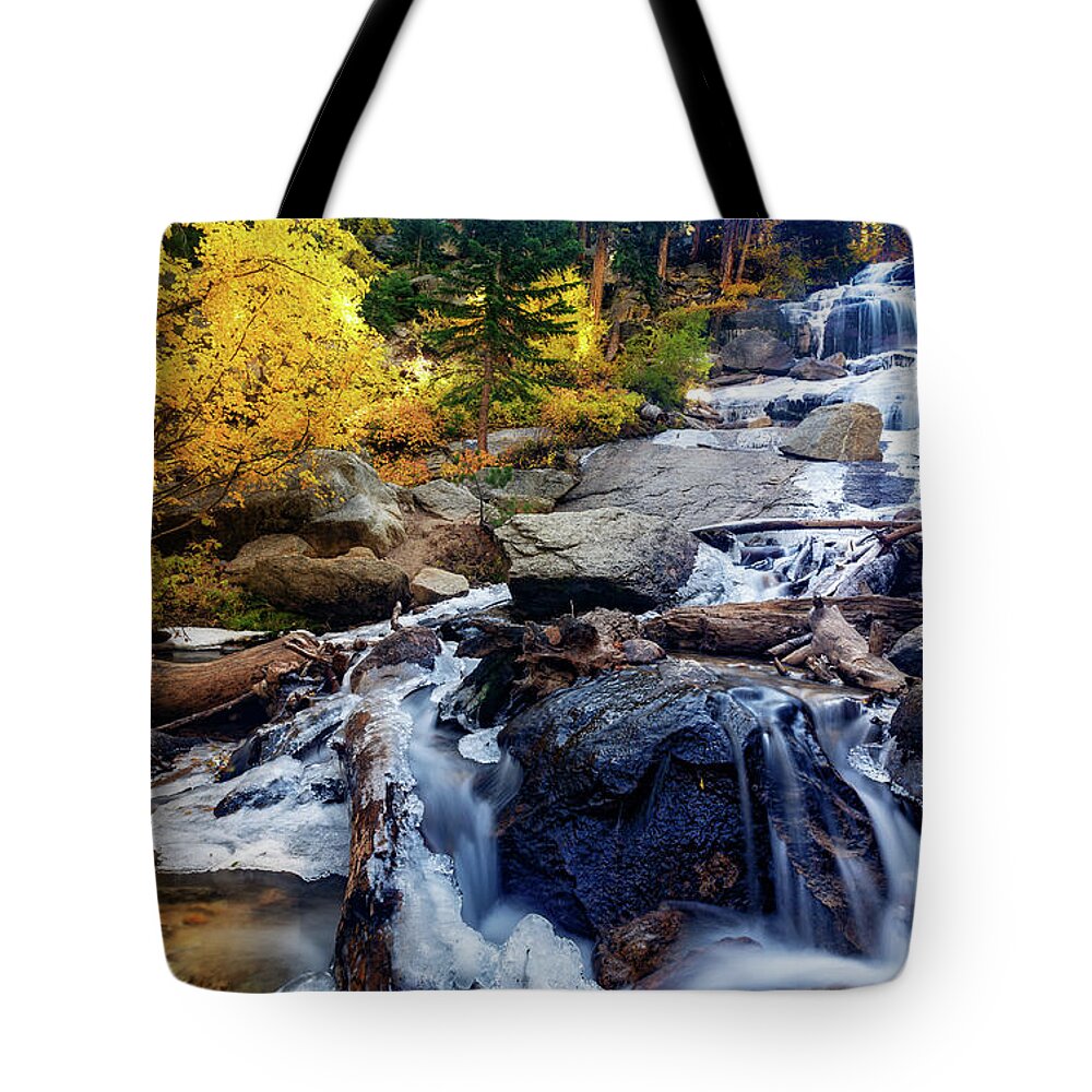 Waterfalls Tote Bag featuring the photograph Whitney Portal by Tassanee Angiolillo