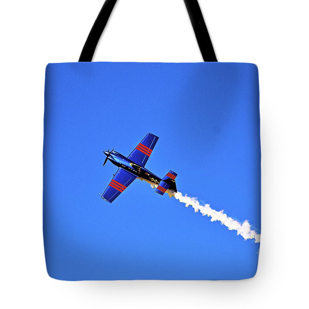 Stunt Plane Tote Bag featuring the photograph Wild Blue Yonder by La Dolce Vita