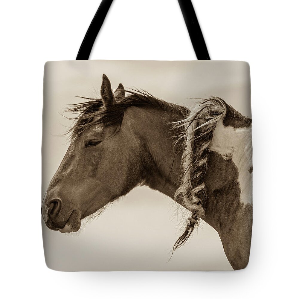 Wild Horses Tote Bag featuring the photograph Wild Braids 2 by Mary Hone