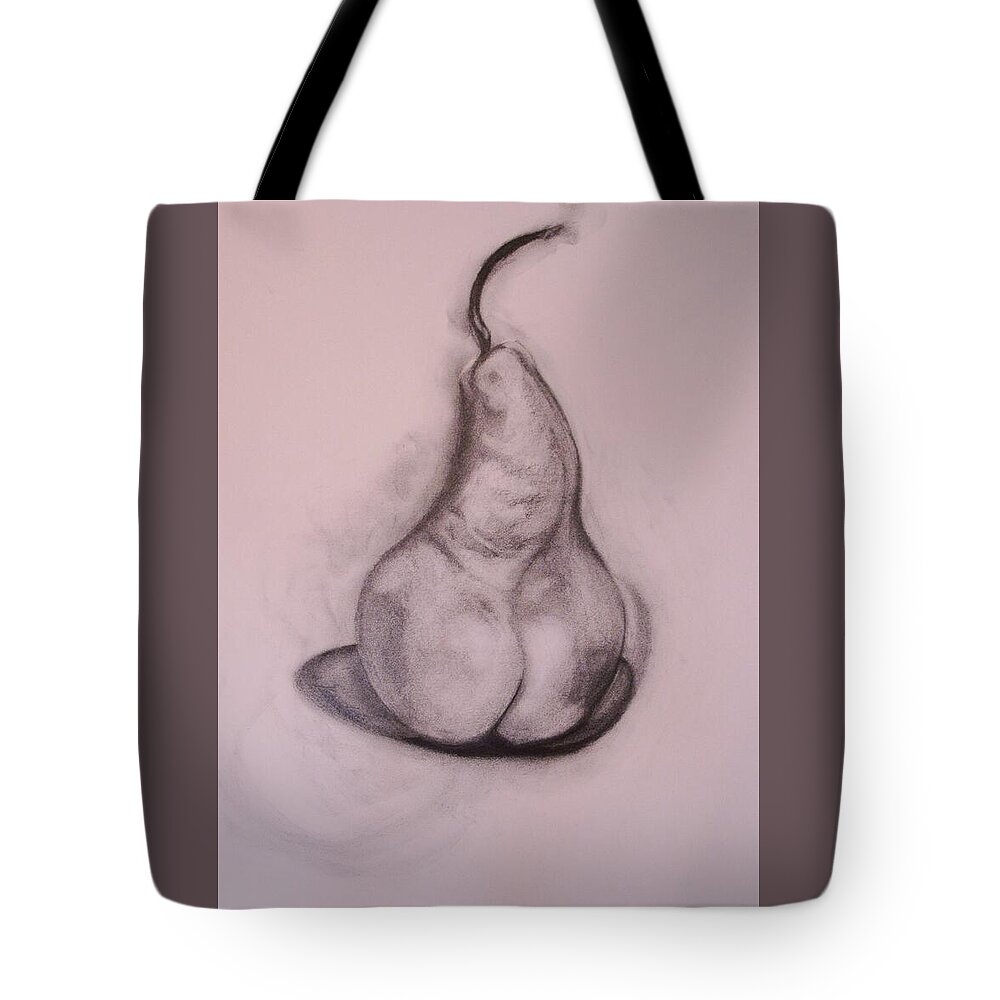 Pear Tote Bag featuring the drawing Wild Fruit Attitude by Kathleen Tonnesen
