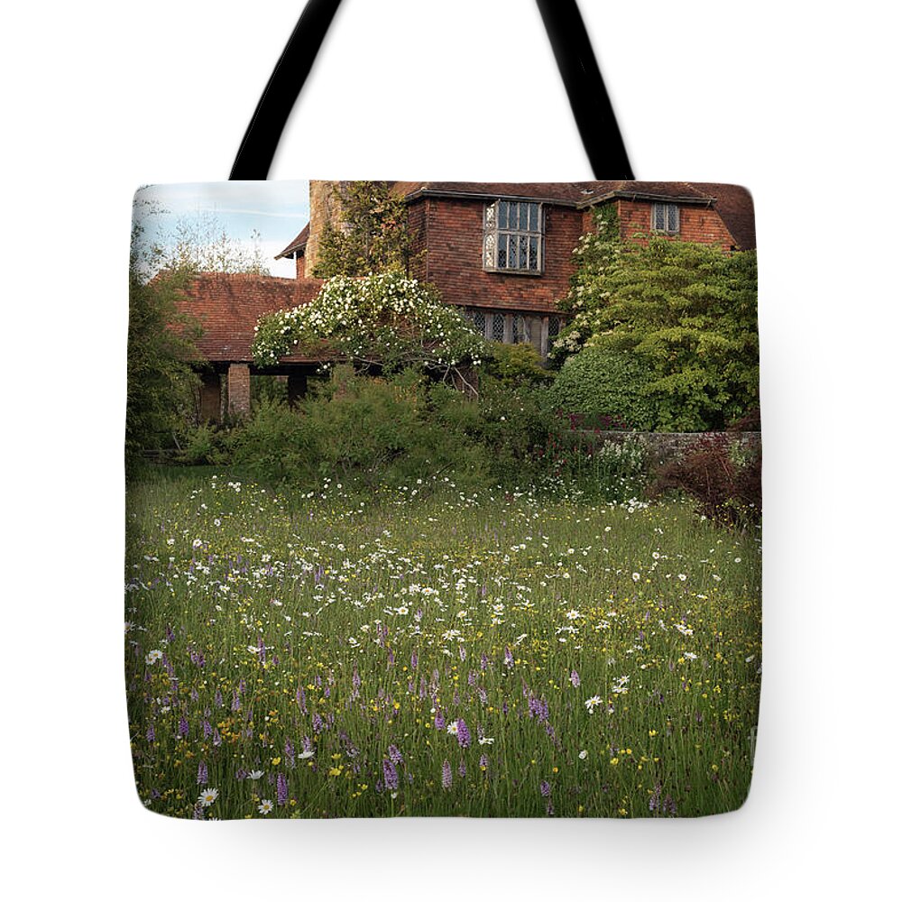 Wildflower Tote Bag featuring the photograph Wildflower Meadow, Great Dixter by Perry Rodriguez