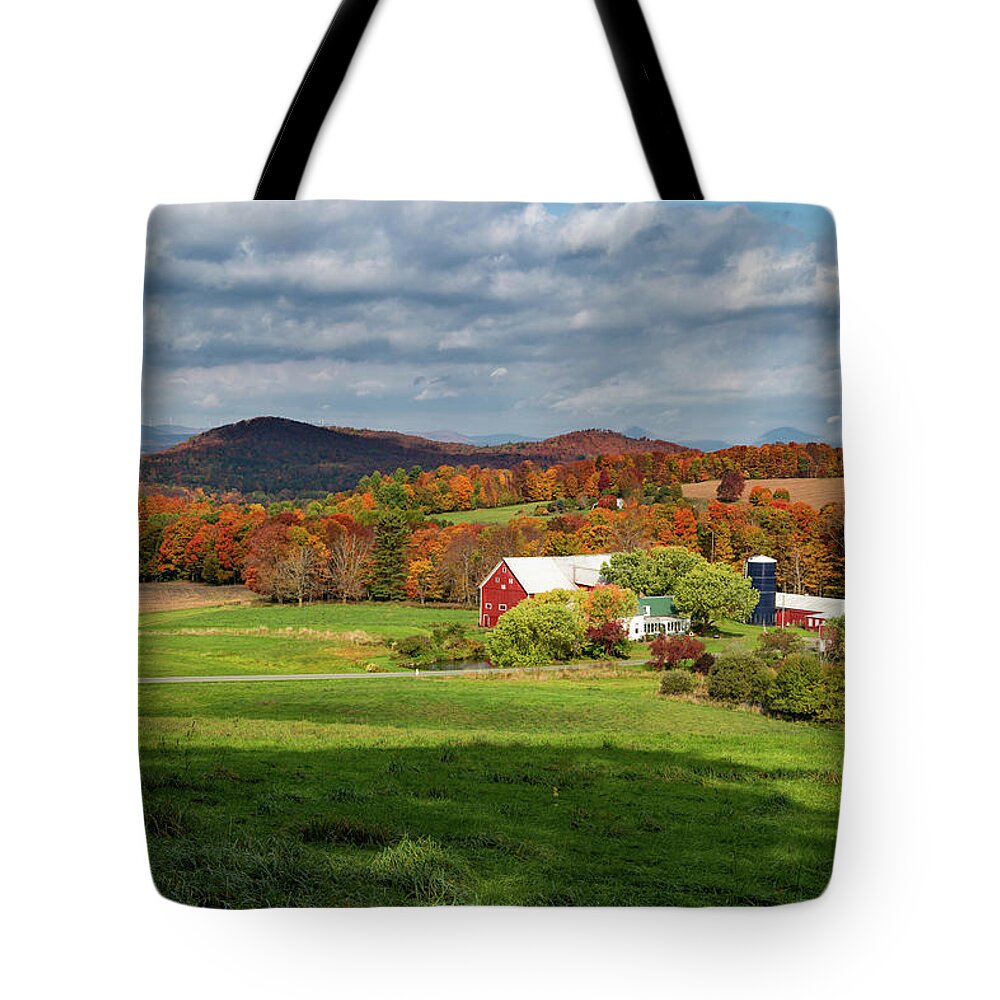 Vermont Tote Bag featuring the photograph Willey Farm in Fall by Tim Kirchoff