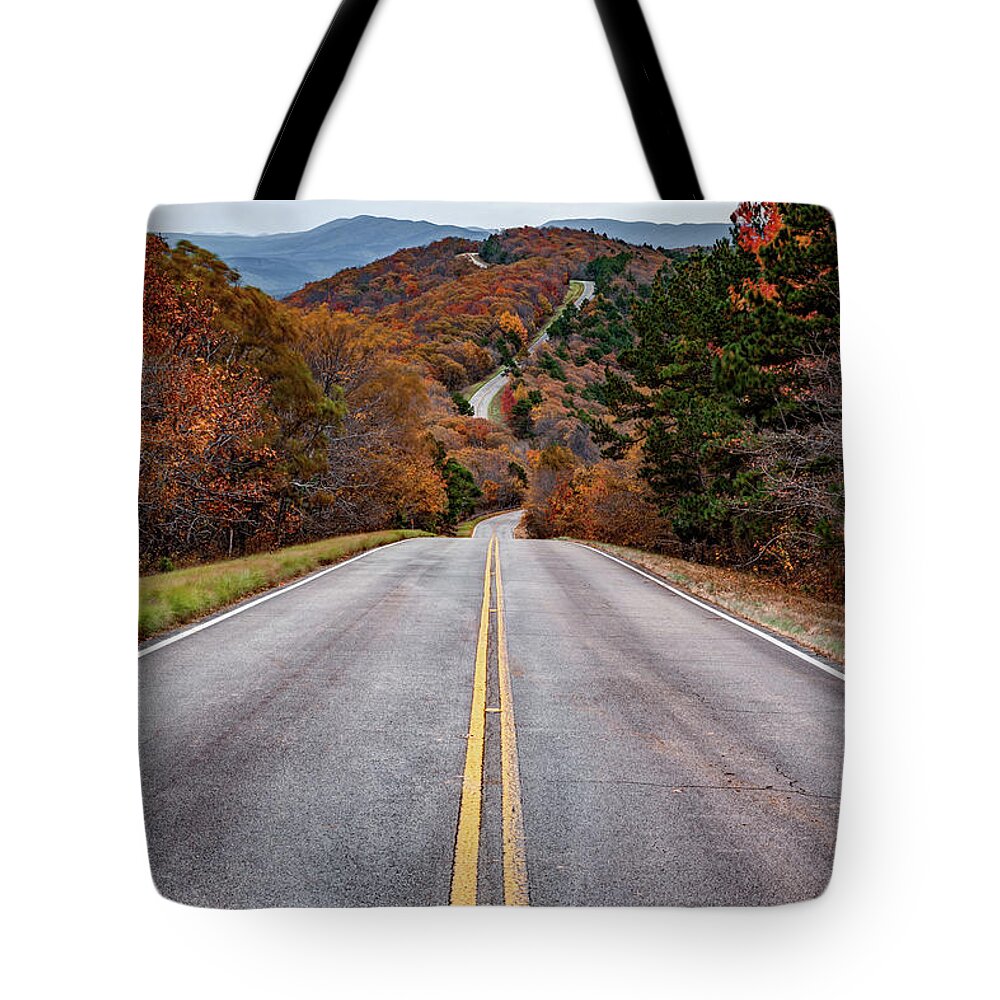 America Tote Bag featuring the photograph Winding Stair Mountain - Talimena Scenic Byway Drive by Gregory Ballos
