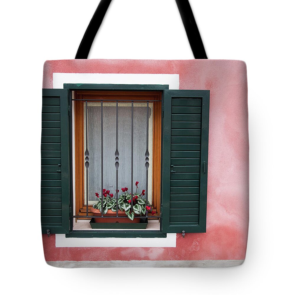 Shutter Tote Bag featuring the photograph Window In Venice by Vegard Sætrenes