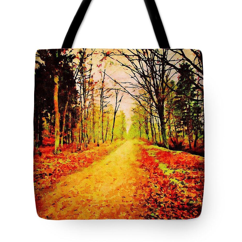 Winsen Tote Bag featuring the painting Winsen Luhe Germany - Nature Reserve High Wood - watercolor painting by Patricia Piotrak