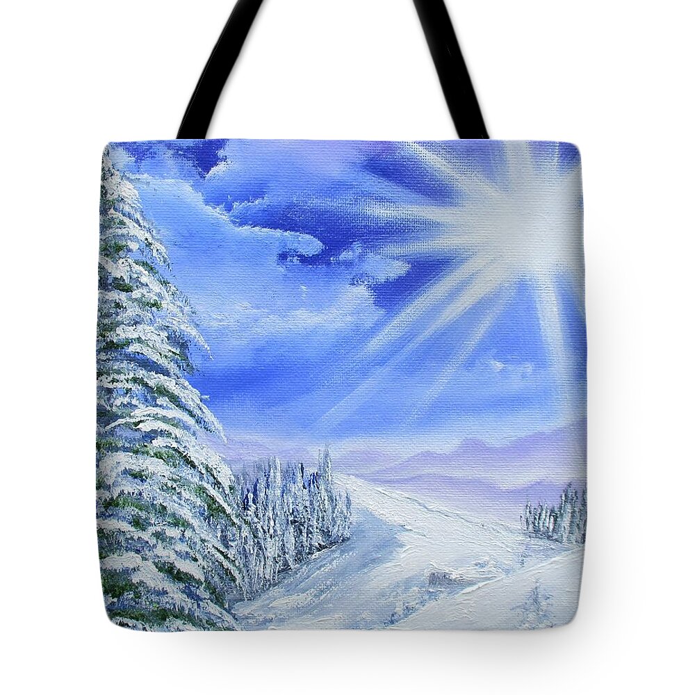 Winter Tote Bag featuring the painting Winter Bright by Sharon Duguay