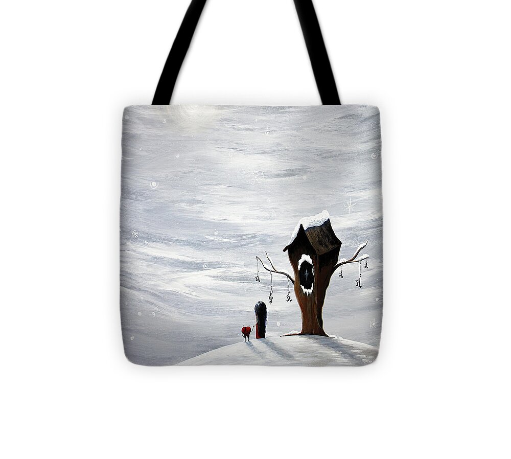 Winter Tote Bag featuring the painting Winter Painting by Moonlight Art Parlour