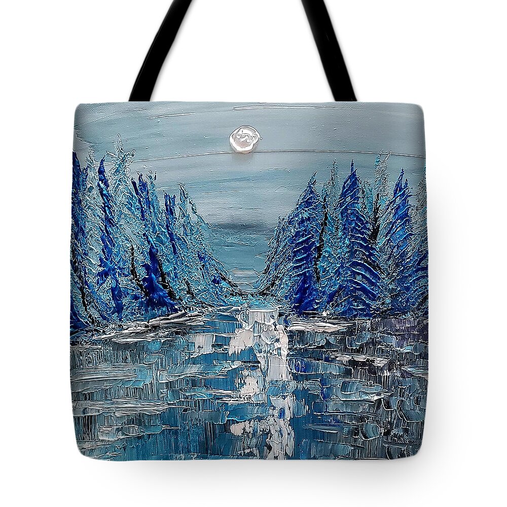 Trees Tote Bag featuring the painting Winters Day by Amy Kuenzie