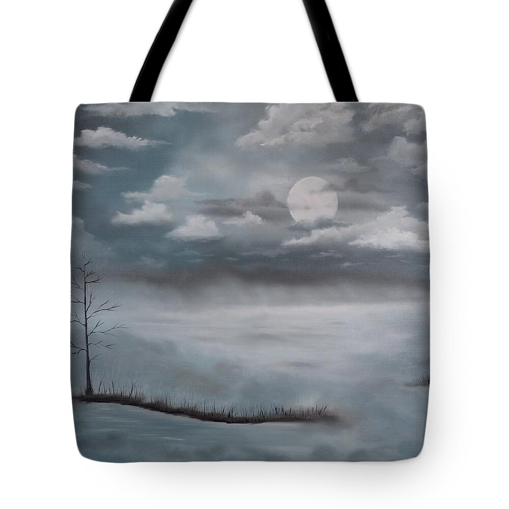 Winter Tote Bag featuring the painting Winters Kiss by Berlynn