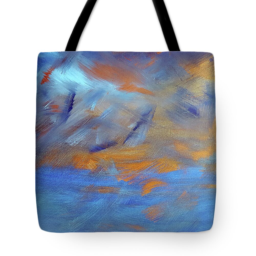 Wintery Coastline Tote Bag featuring the painting Wintery Coastline by Cheryle Gannaway