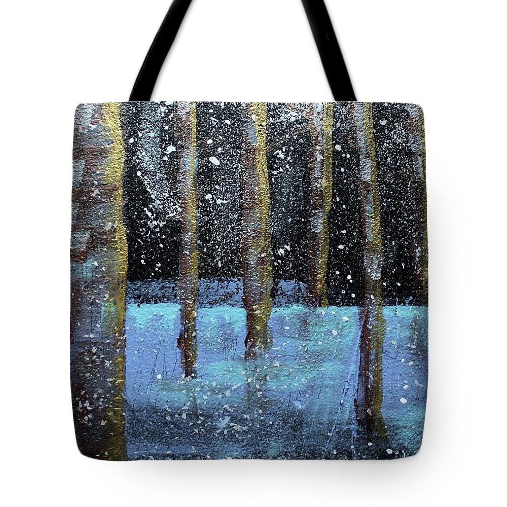 Landscape Tote Bag featuring the painting Wintry Scene I by Jason Nicholas