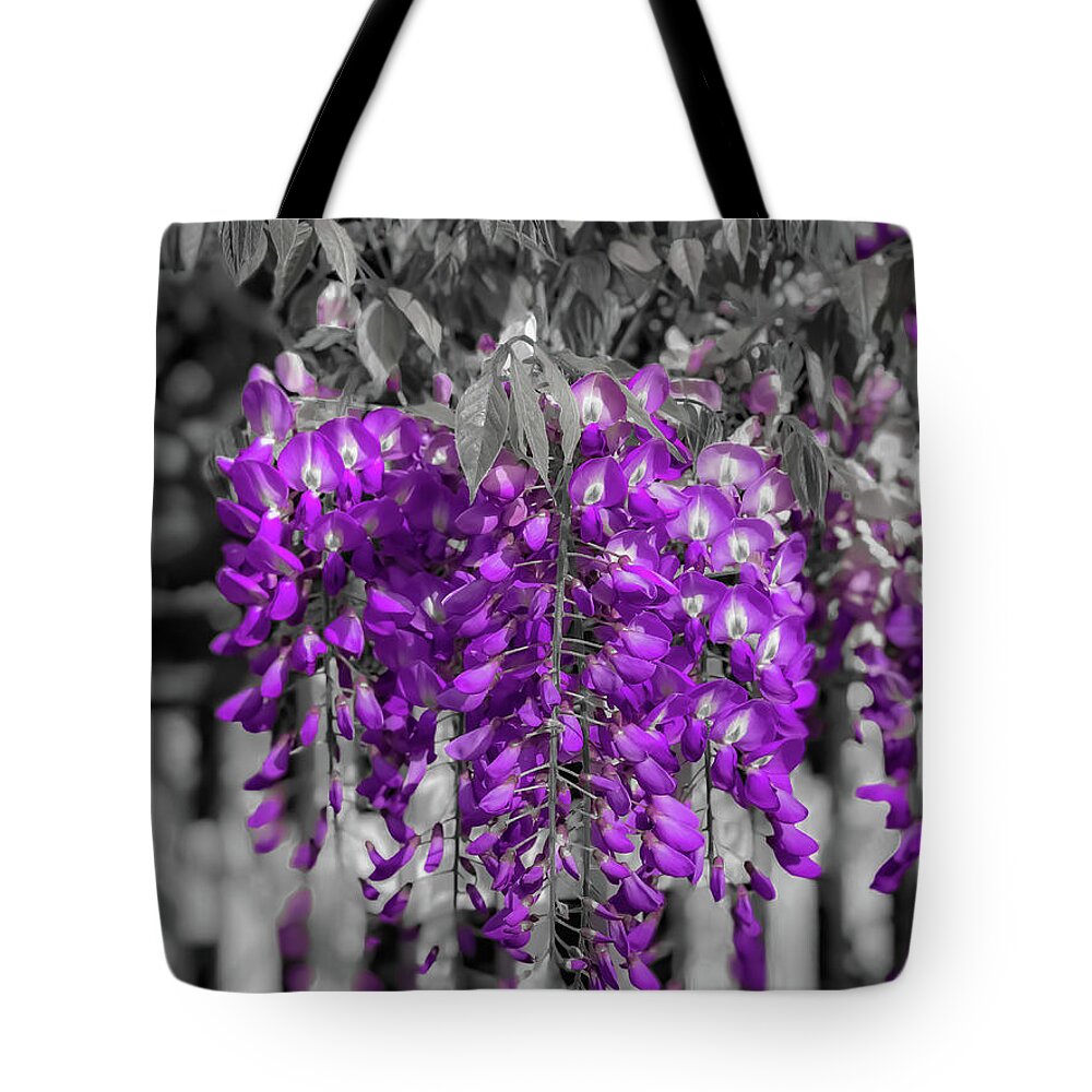 Wisteria Tote Bag featuring the photograph Wisteria Falling by Lora J Wilson
