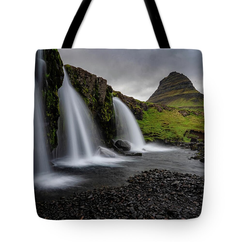 Iceland Tote Bag featuring the photograph Witches Hat Falls II by Tom Singleton