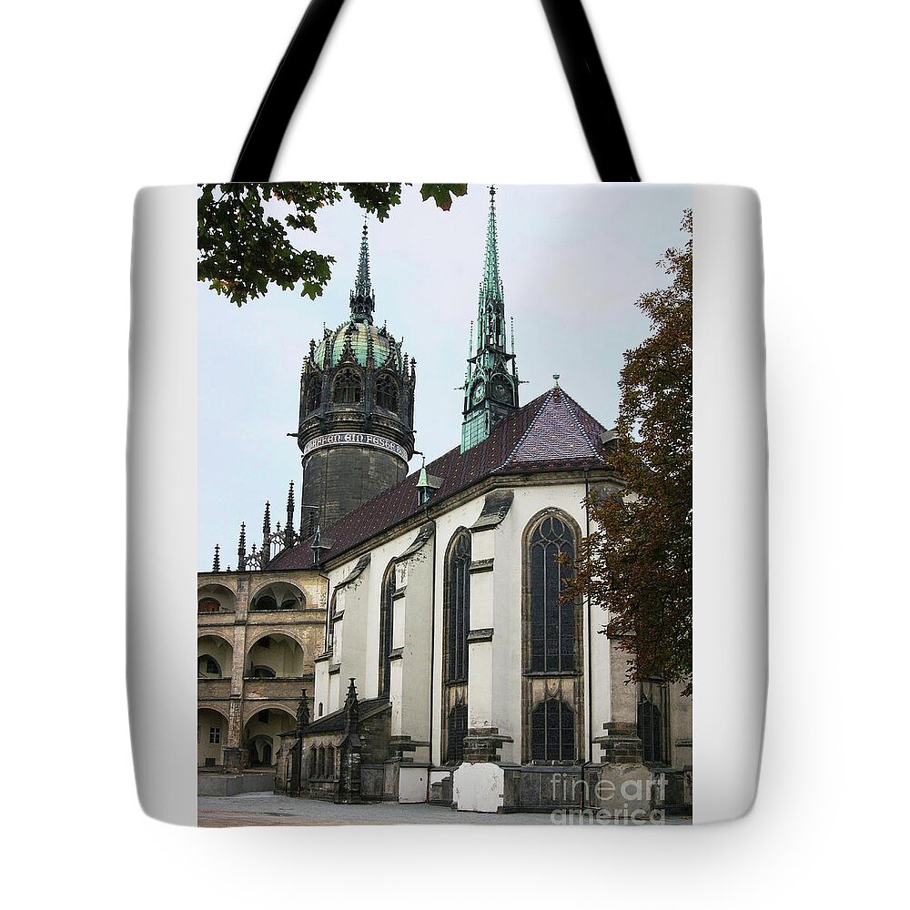 Prott Tote Bag featuring the photograph Wittenberg Castle Church 1 by Rudi Prott