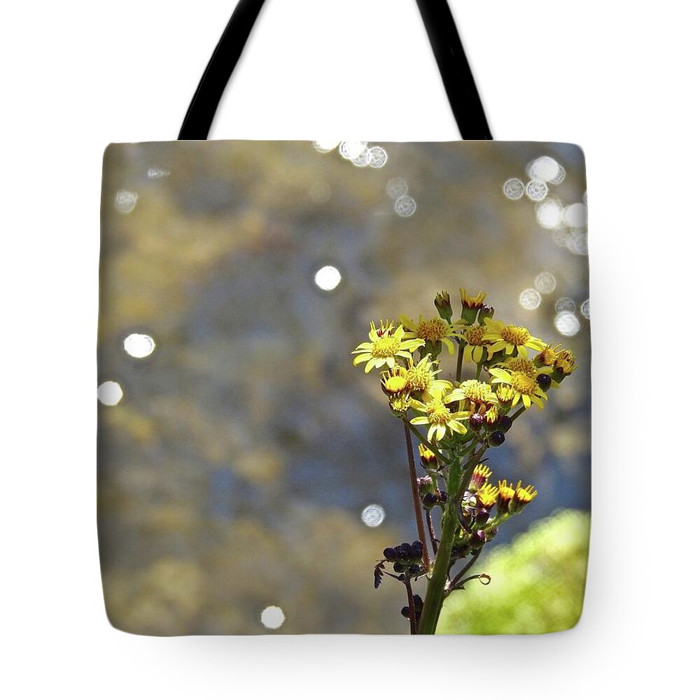 Yellow Tote Bag featuring the photograph Wonderful Weeds By The Water by Kathy Chism
