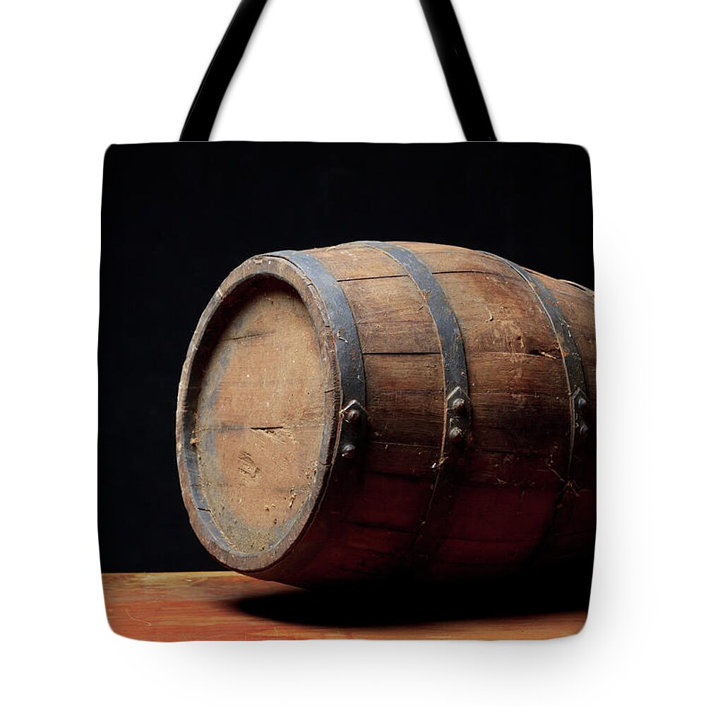 Alcohol Tote Bag featuring the photograph Wooden Barrel by Valentinrussanov