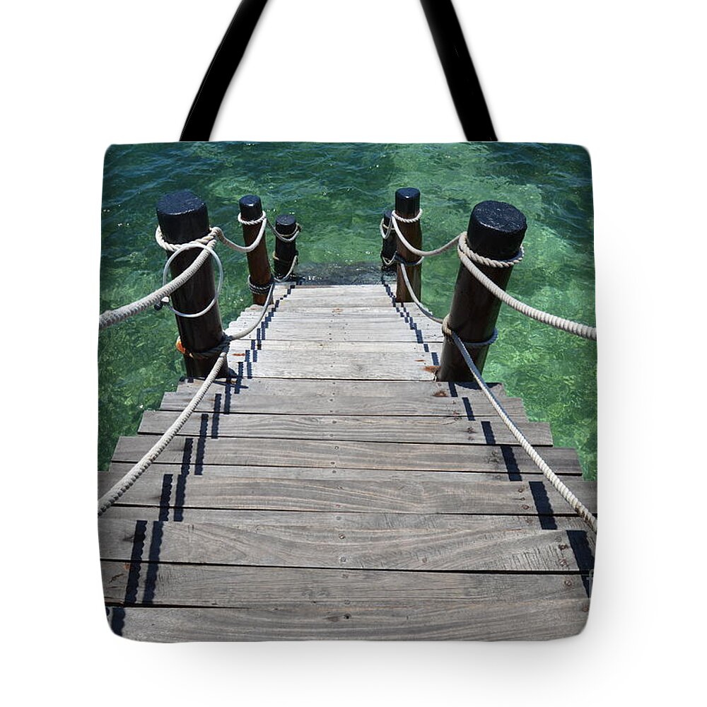 Stairs Tote Bag featuring the photograph Wooden Stairs by Thomas Schroeder