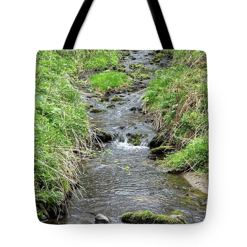 Woodland Tote Bag featuring the photograph Woodland stream by Pics By Tony