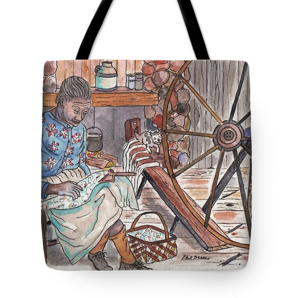 Working Cotton The Old Fashioned Way Tote Bag featuring the painting Working Cotton The Old Fashioned Way by Philip And Robbie Bracco