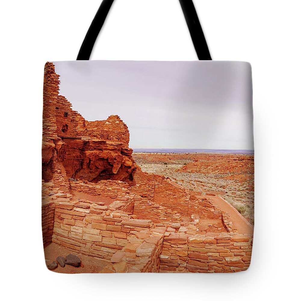 American Southwest Tote Bag featuring the photograph Wupatki Ruin Panorama by Todd Bannor