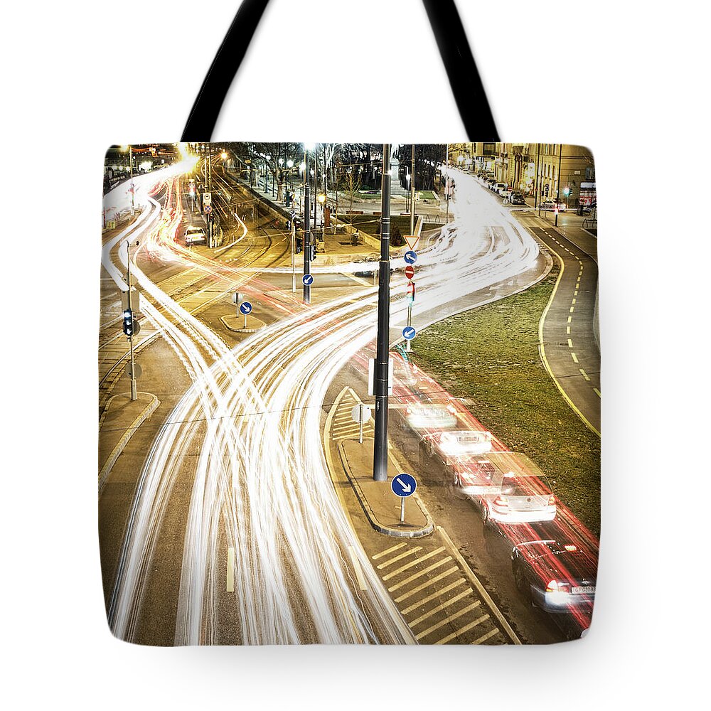 Built Structure Tote Bag featuring the photograph Y - Budapest Lights by By Balázs Németh