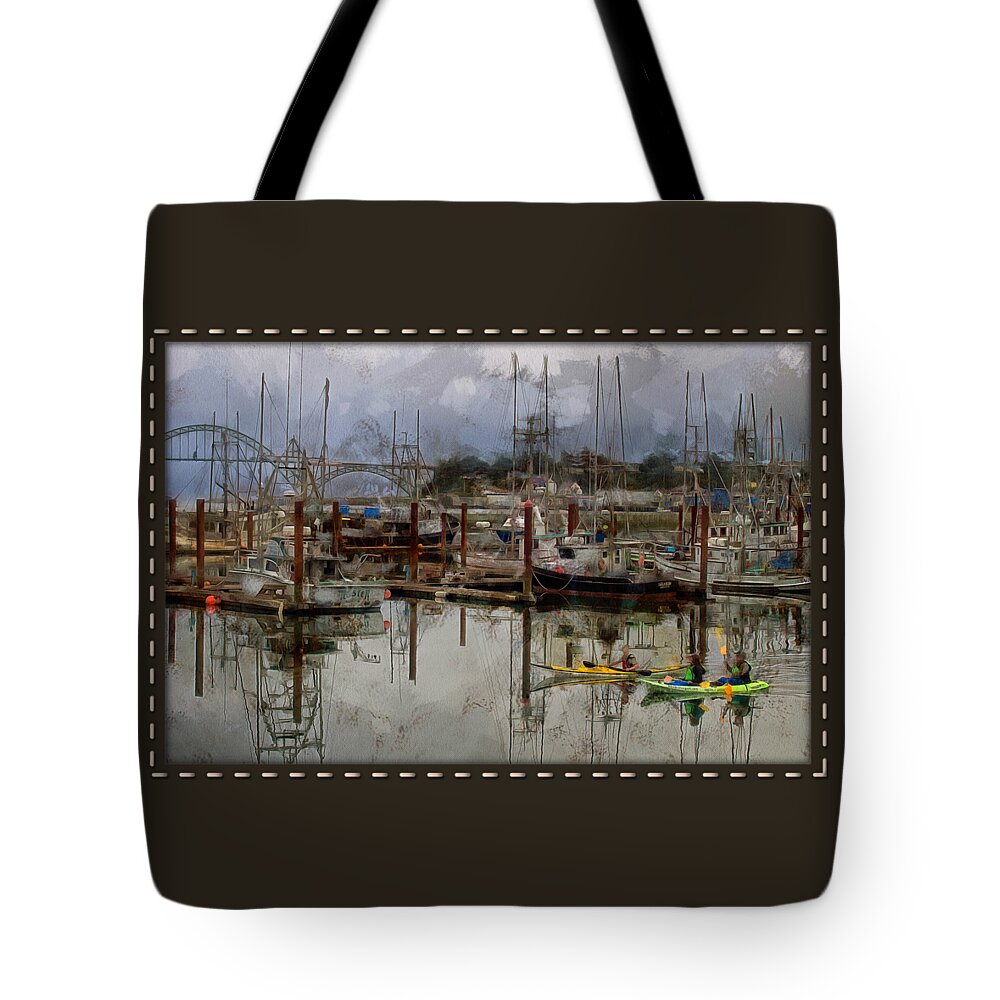 Newport Tote Bag featuring the photograph Yaquina Bay Kayaking by Thom Zehrfeld