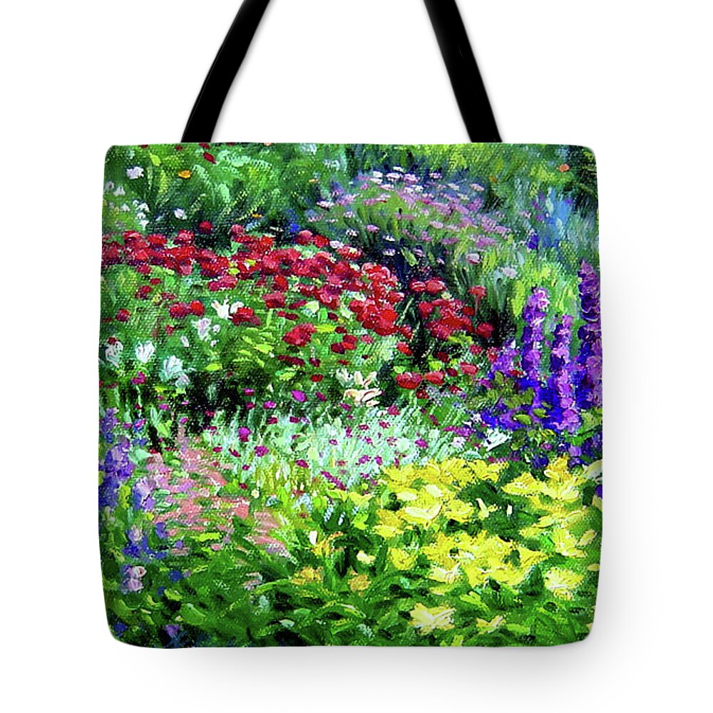 Landscape Tote Bag featuring the painting Yellow Lillies and More by Rick Hansen