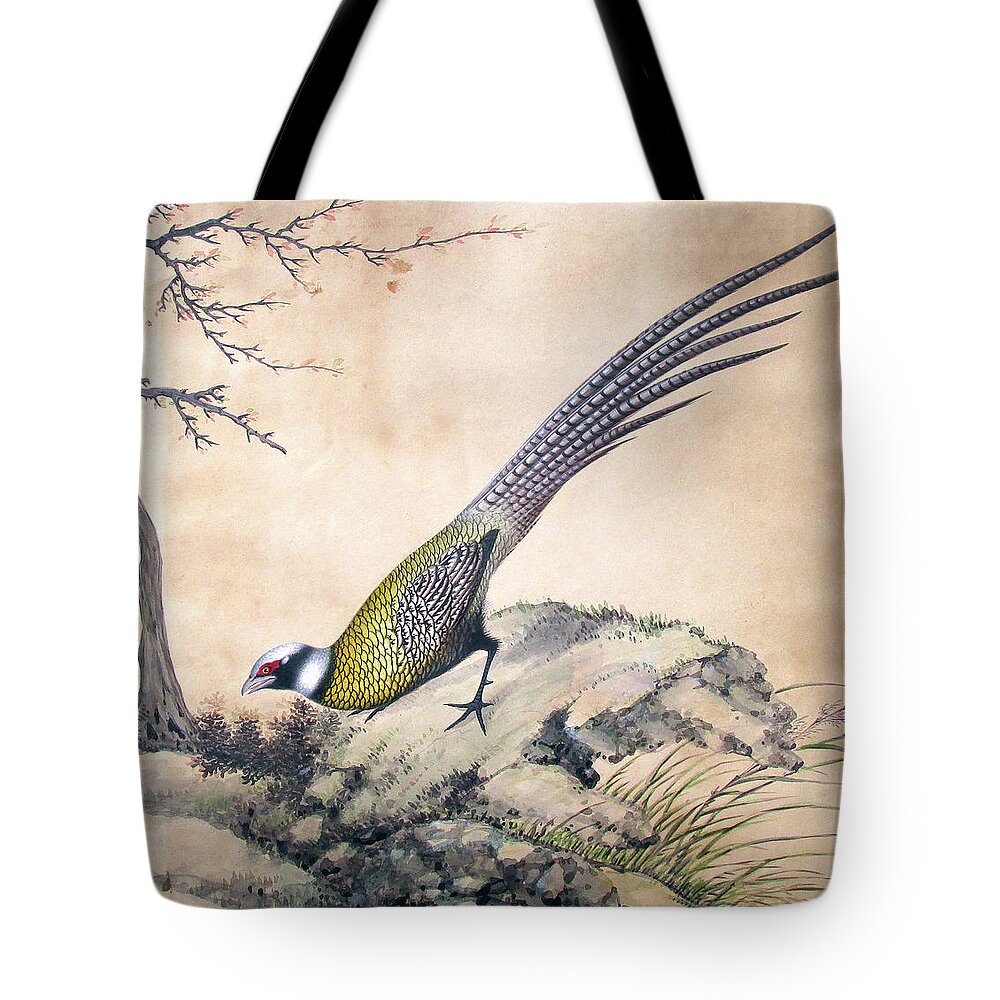 Yellow Wings Tote Bag featuring the painting Yellow Wings by John Gholson