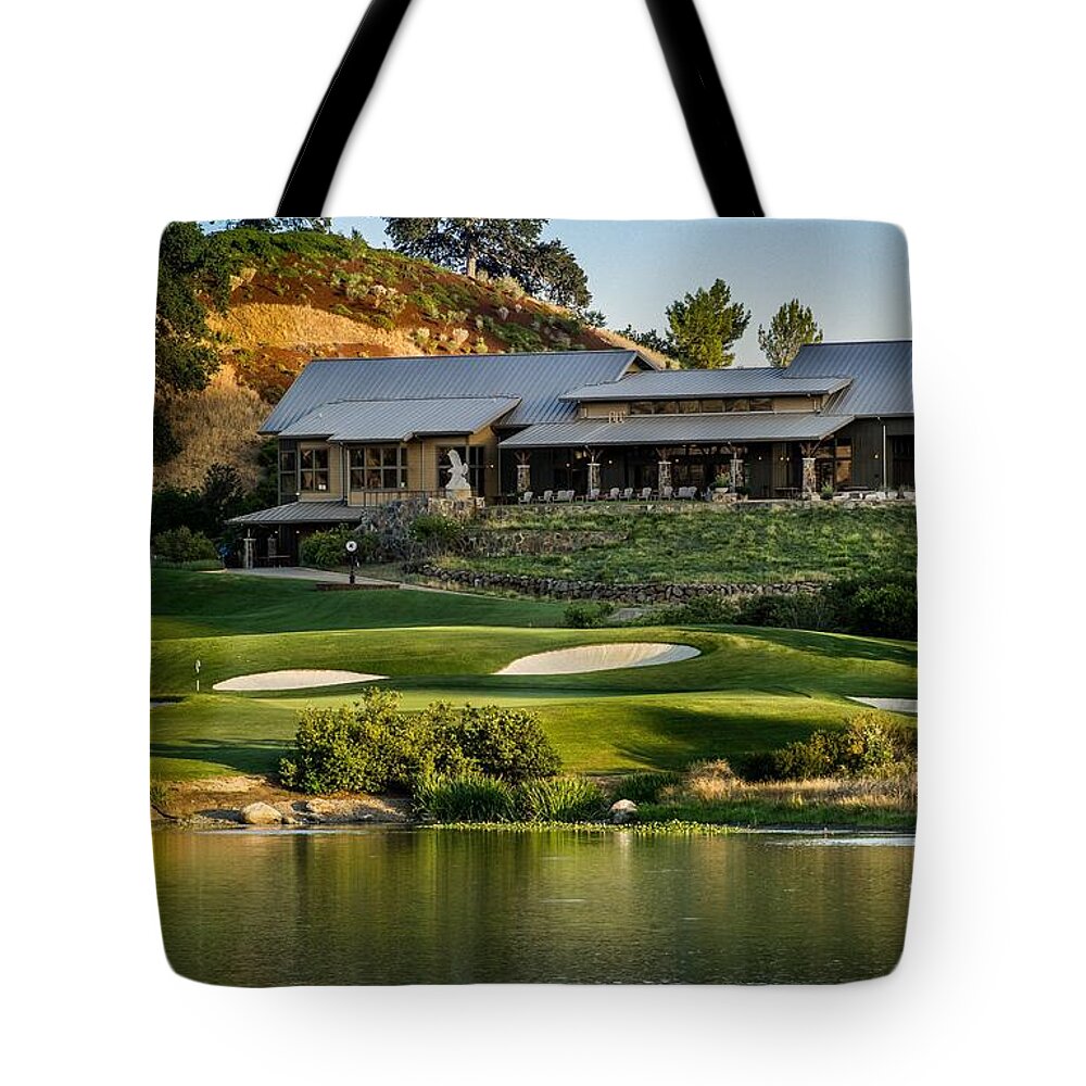 Yocha Dehe Golf Club Tote Bag featuring the photograph Yocha Dehe Clubhouse by Paul Gillham