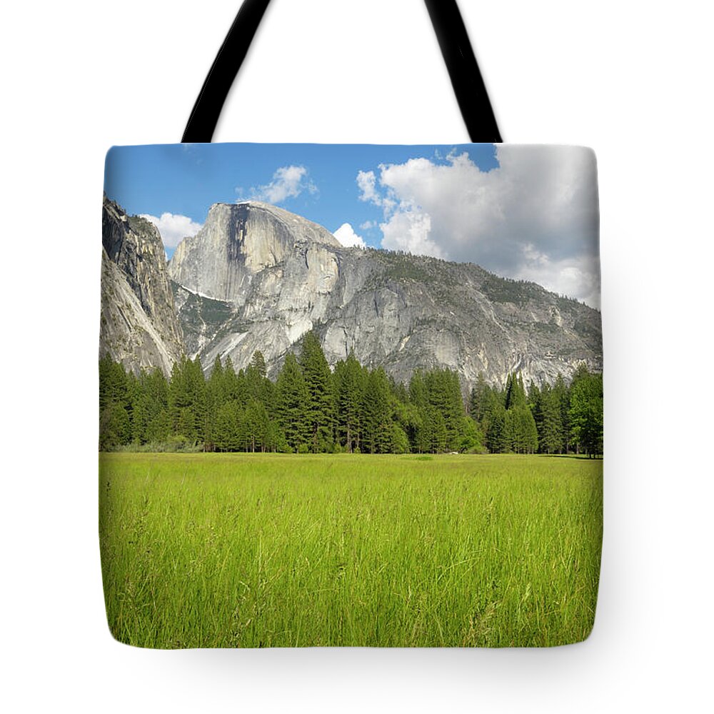 Scenics Tote Bag featuring the photograph Yosemites Half Dome In The Spring by Gomezdavid