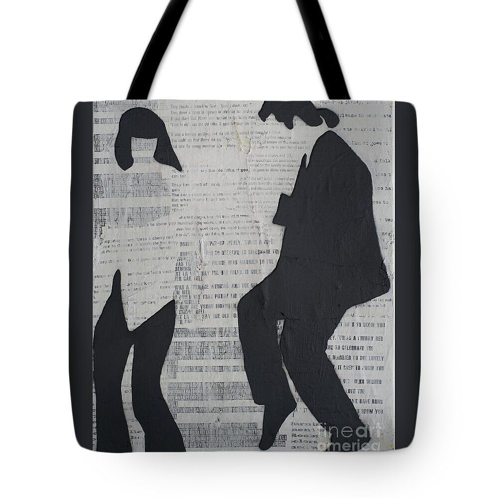 Pulp Fiction Tote Bag featuring the mixed media You Never Can Tell by SORROW Gallery
