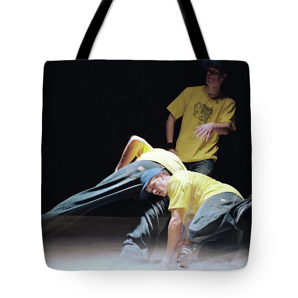 Baseball Cap Tote Bag featuring the photograph Young Man Breakdancing Long Exposure by Ryan Mcvay