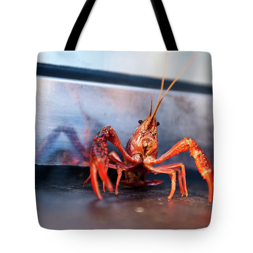 Crayfish Tote Bag featuring the photograph Youre Not Taking Me Alive by Michael Fiddleman, Fiddography.com