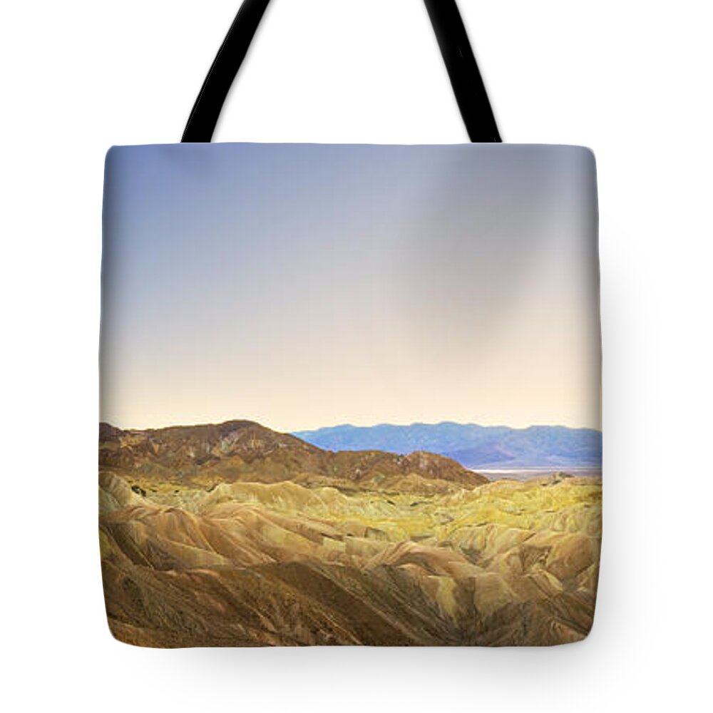 Panoramic Tote Bag featuring the photograph Zabriskie Point, Death Valley National by Eastcott Momatiuk