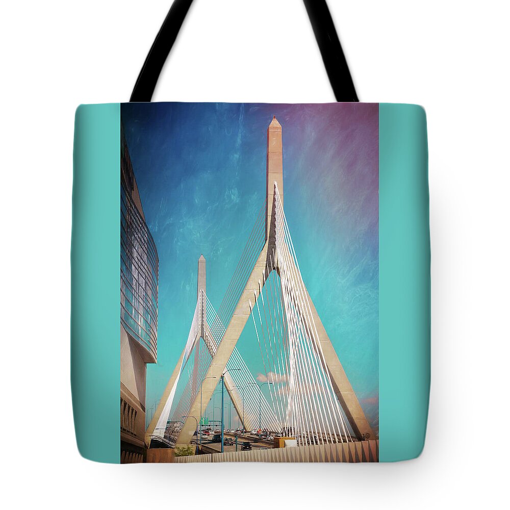 Boston Tote Bag featuring the photograph Zakim Bridge Boston Massachusetts by Carol Japp