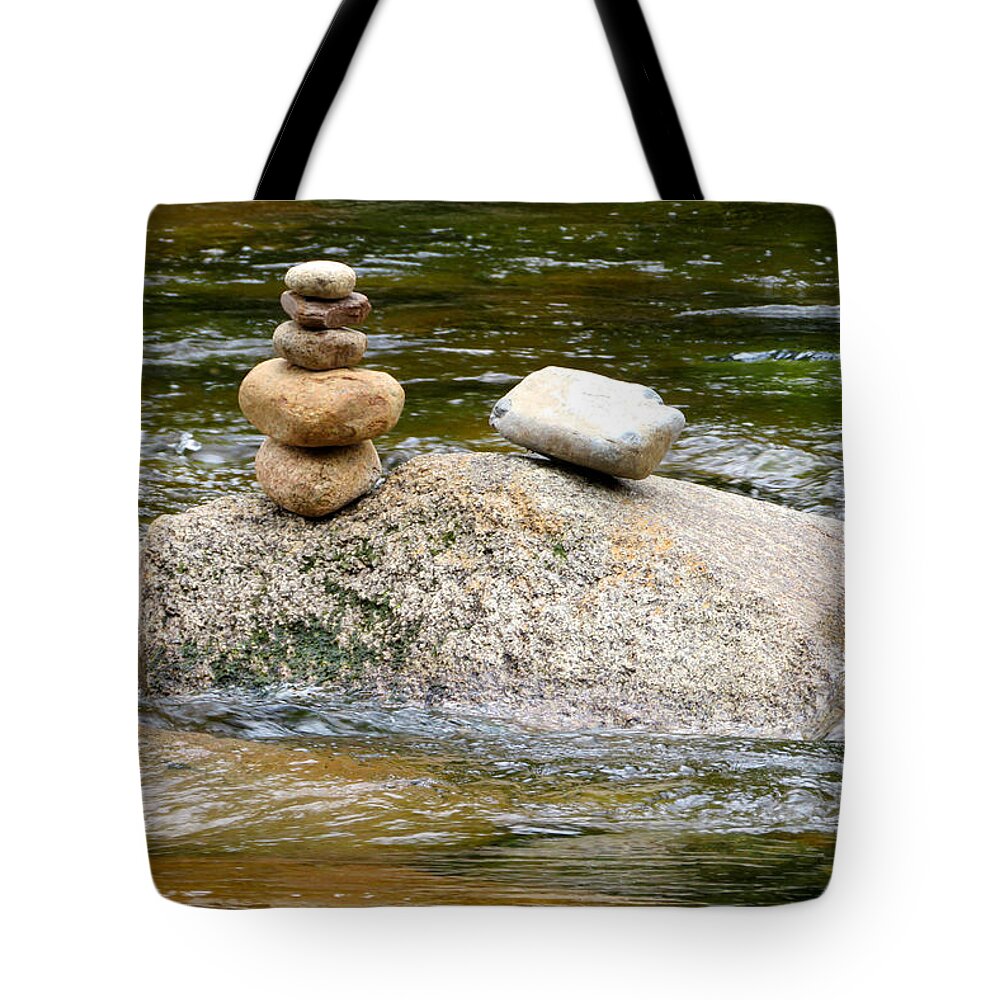 Zen Tote Bag featuring the photograph Zen on the River by Vicky Edgerly