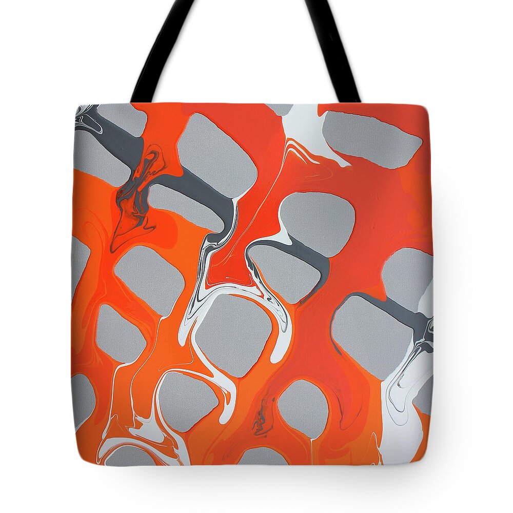 Orange Tote Bag featuring the painting Zest 3 by Madeleine Arnett