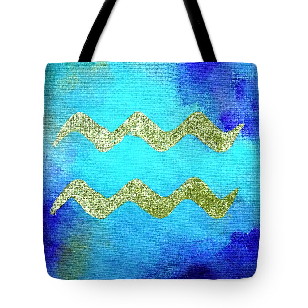 Acrylic Tote Bag featuring the painting Zodiac Aquarius by Linh Nguyen-Ng